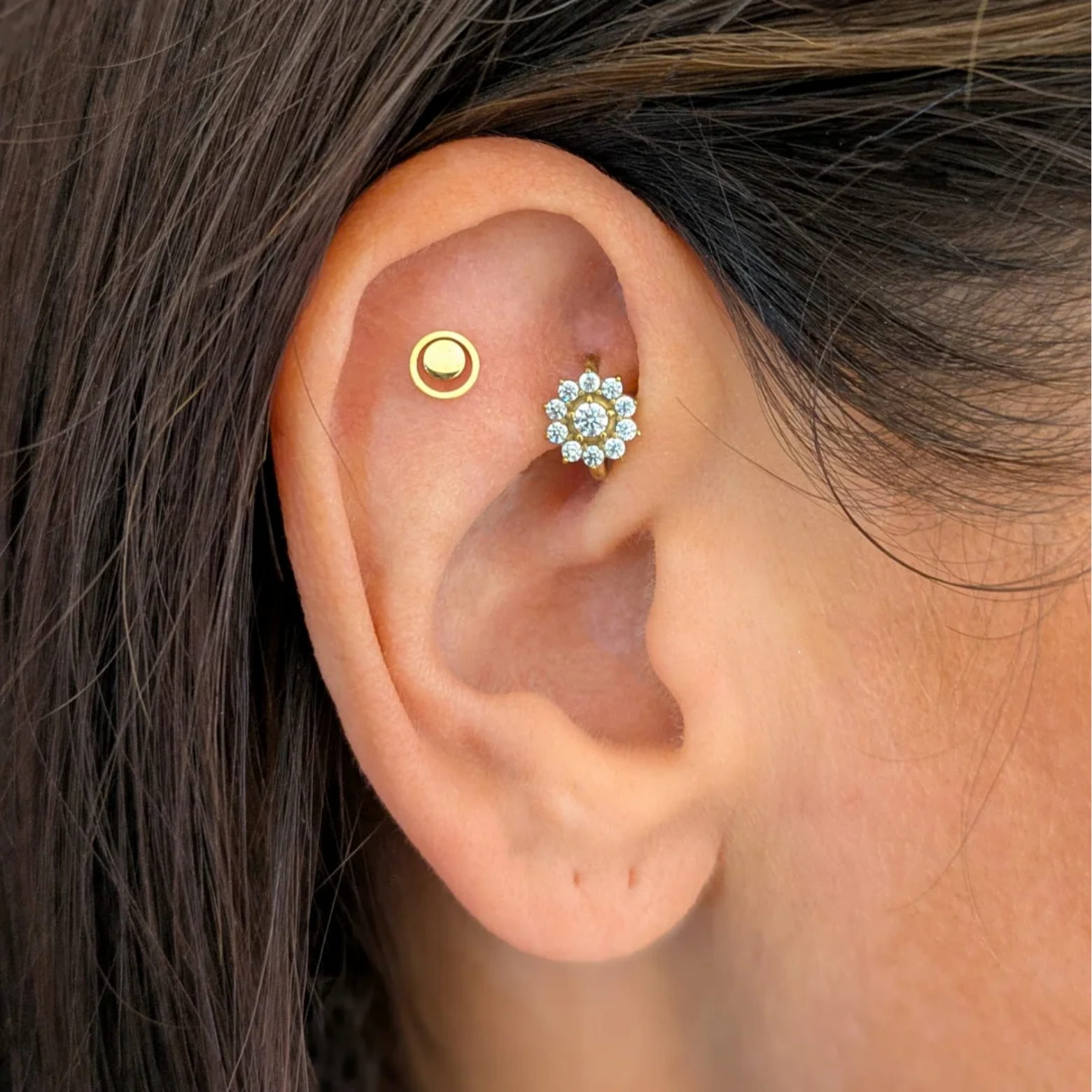 Flat & Rook Piercing