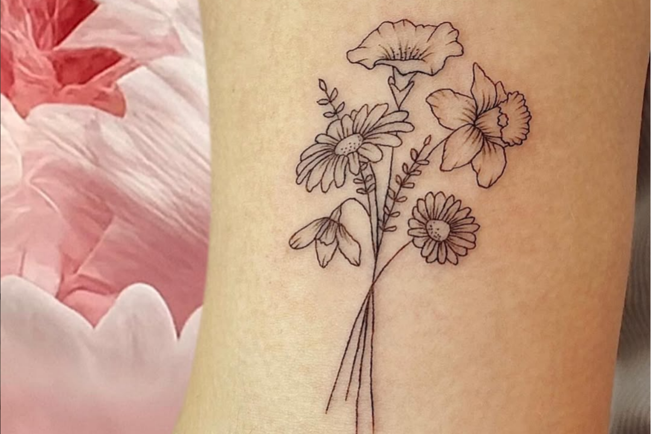 Geburtsblumen Birth Flowers Fine Line