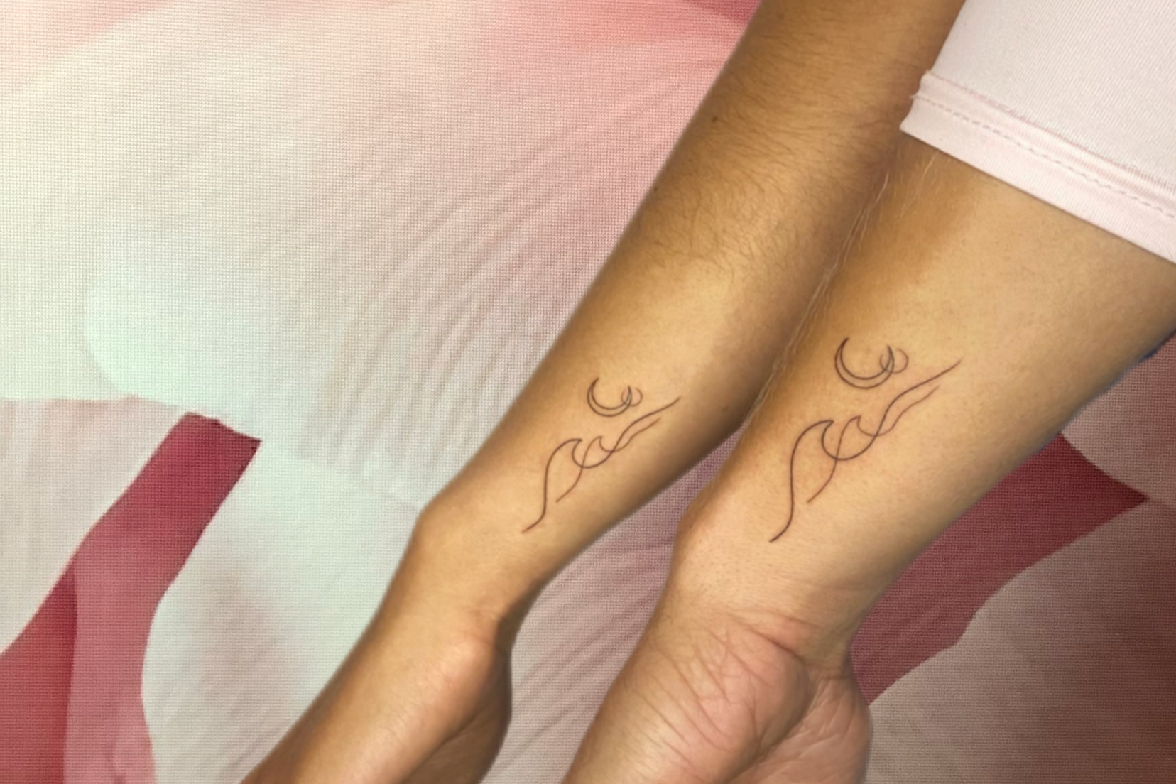 Tattoo Fineline Waves Wellenn Geschwister Siblings