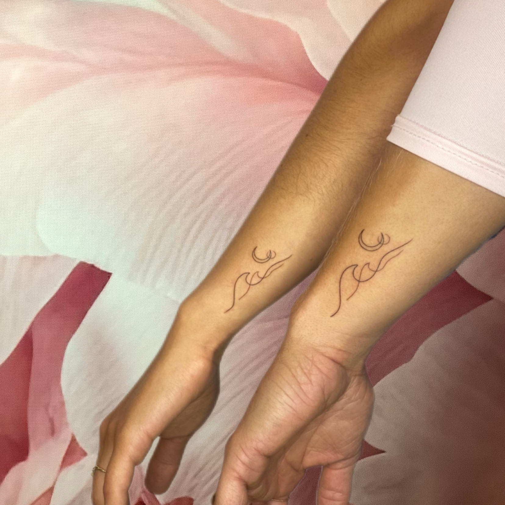 Tattoo Fineline Waves Wellenn Geschwister Siblings